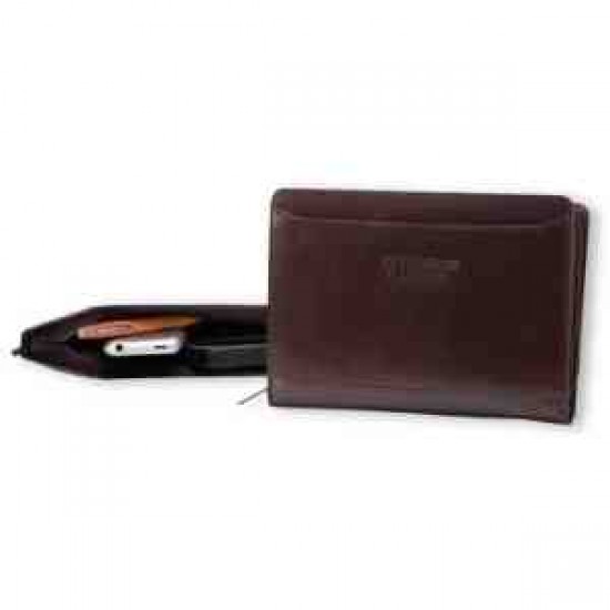 Custom Logo Burgundy Atlantis Leather Junior Portfolio