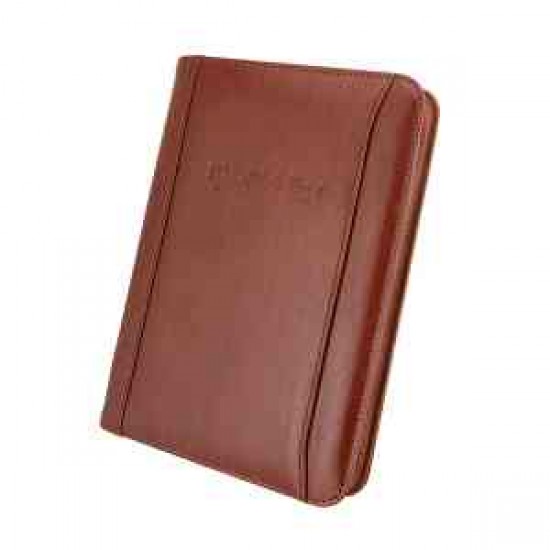 Custom Logo Burgundy Atlantis Leather Junior Portfolio