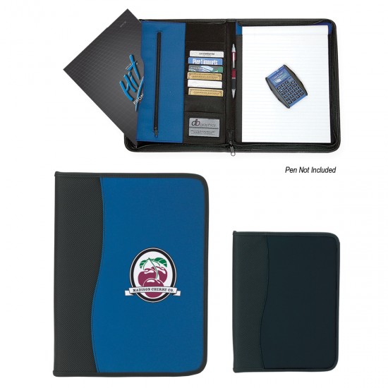 Custom Logo Large Microfiber Portfolio With Embossed Pvc Trim