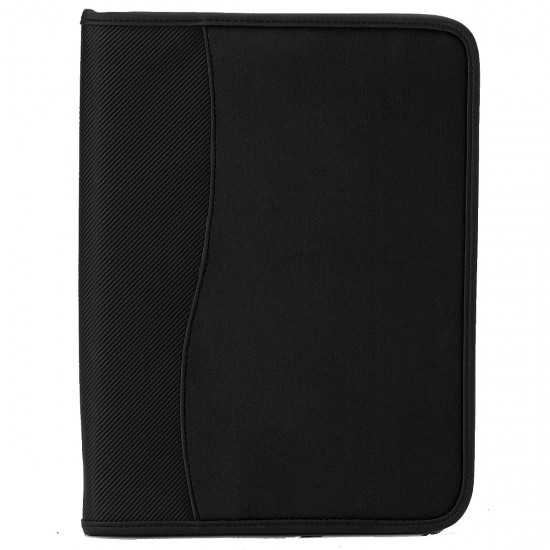 Custom Logo Large Microfiber Portfolio With Embossed Pvc Trim