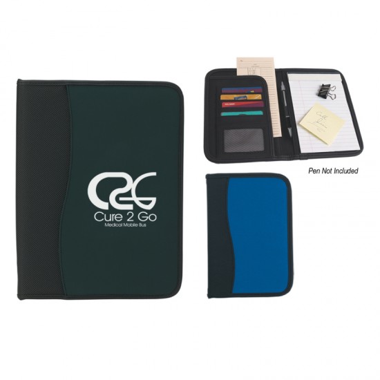 Custom Logo Small Microfiber Portfolio with Embossed PVC Trim