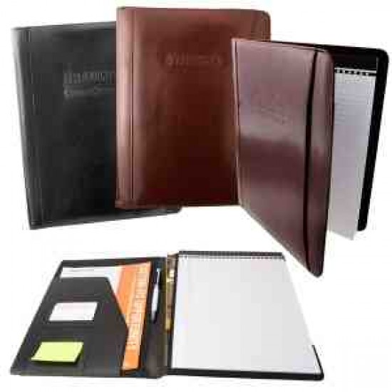 Custom Logo Black Atlantis Leather Padfolio