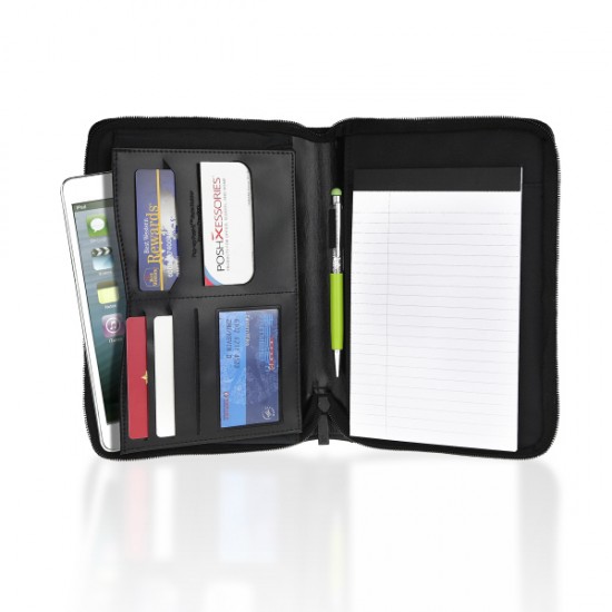 Custom Logo Black Atlantis Leather Junior Portfolio