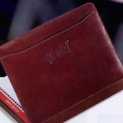 Custom Logo Burgundy Atlantis Leather Padfolio