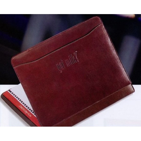 Custom Logo Burgundy Atlantis Leather Padfolio