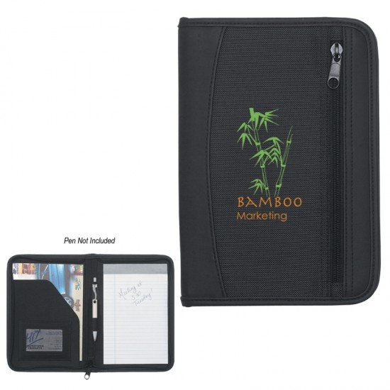 Custom Logo Zip-Up Traveler Portfolio Custom Logo Zip-Up Traveler Portfolio