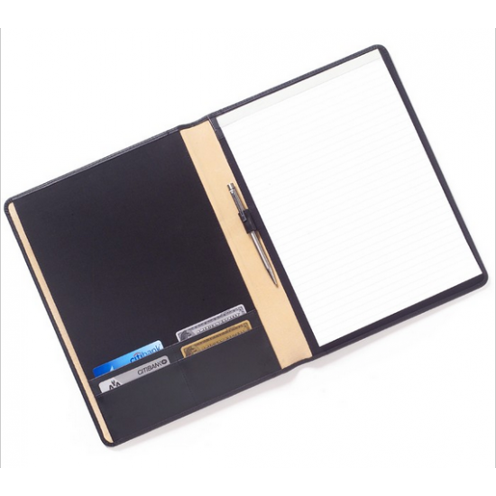 Custom Logo Slim Biz Card Padfolio - Bridle Leather Custom Logo Slim Biz Card Padfolio - Bridle Leather