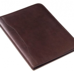 Custom Logo Tuscan Leather Slim Padfolio