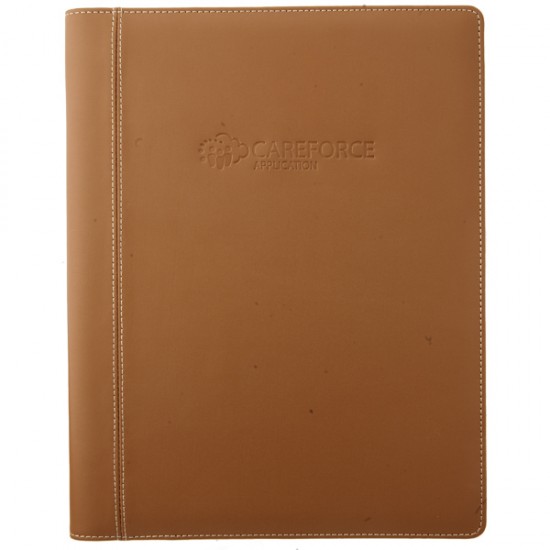 Custom Logo English Tan Concord Leather Padfolio