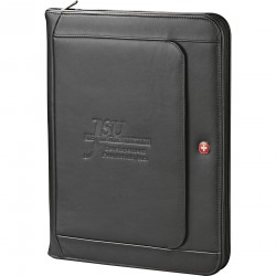 Custom Logo Wenger Executive Leather Zippered Padfolio