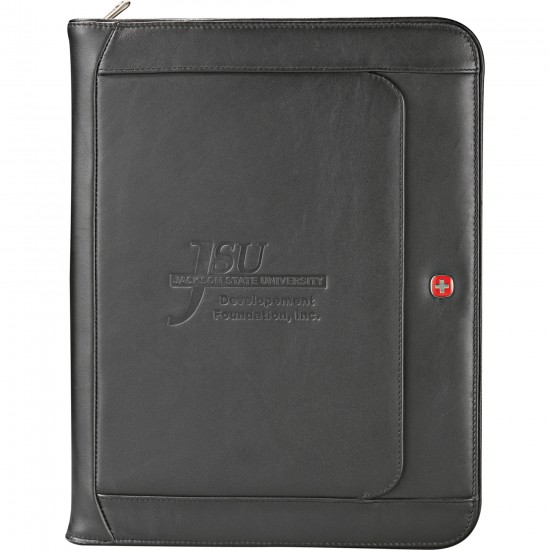Custom Logo Wenger Executive Leather Zippered Padfolio Custom Logo Wenger Executive Leather Zippered Padfolio