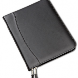 Custom Logo Quinley Leather Zip Padfolio