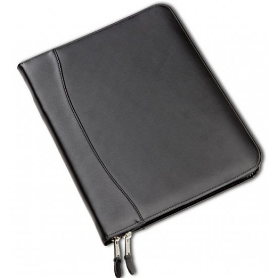 Custom Logo Quinley Leather Zip Padfolio