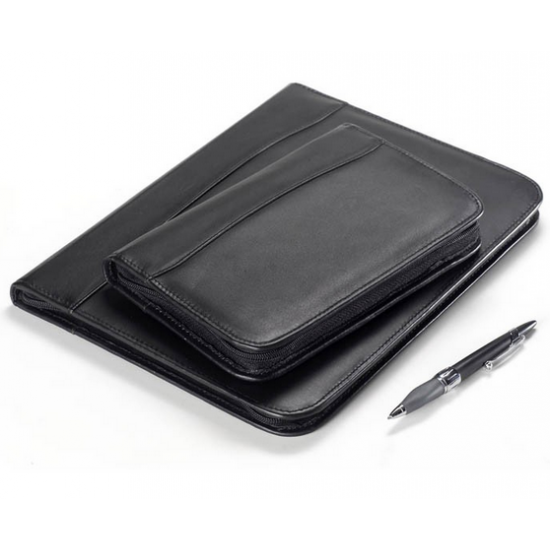 Custom Logo Quinley Leather Zip Padfolio