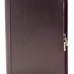 Custom Logo Tuscan Leather Zip Pocket Padfolio