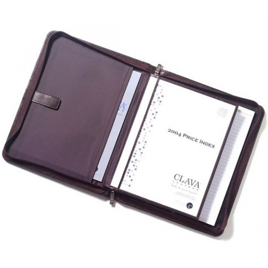 Custom Logo Zip Extreme File Padfolio - Tuscan Leather