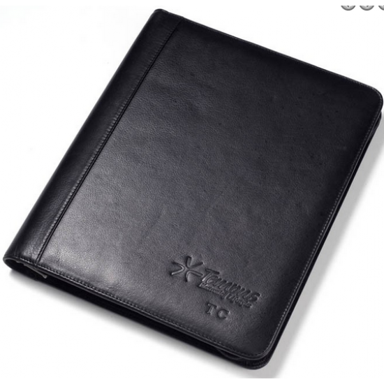 Custom Logo Zip Extreme File Padfolio - Tuscan Leather