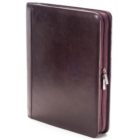 Custom Logo Zip Extreme File Padfolio - Tuscan Leather