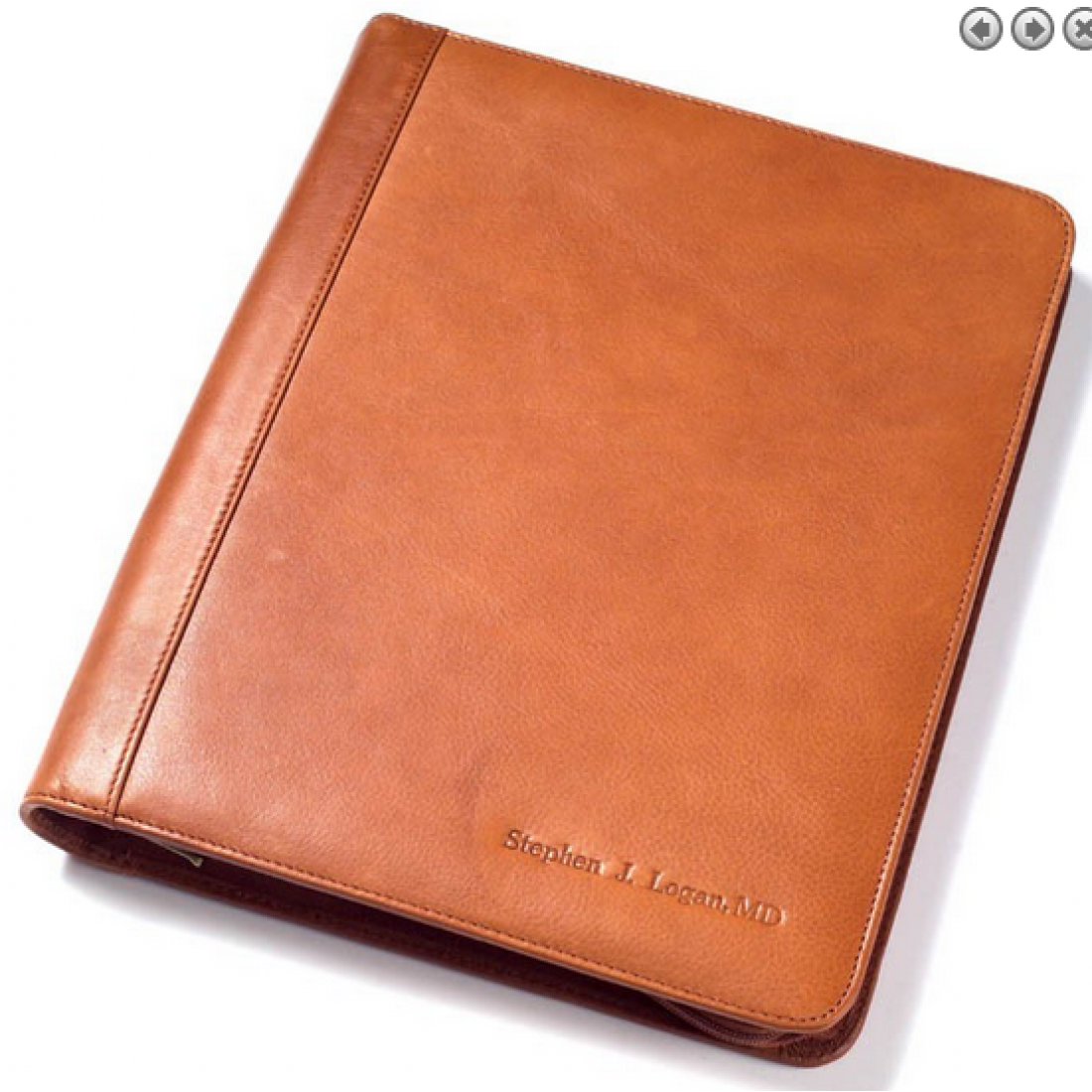 Custom Logo Zip Extreme File Padfolio Tuscan Leather