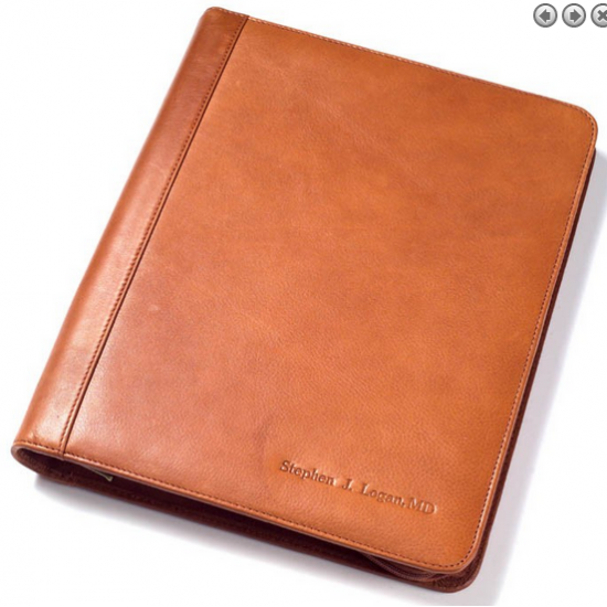 Custom Logo Zip Extreme File Padfolio - Tuscan Leather