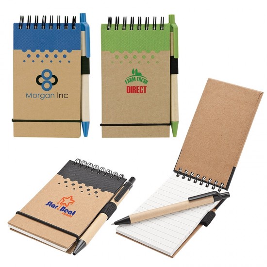 Custom Logo Eco Friendly Mini Notebook Jotter w/ Pen