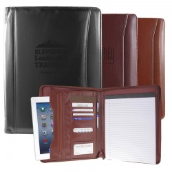 Custom Logo Brown Atlantis Leather Portfolio