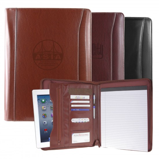 Custom Logo Brown Atlantis Leather Portfolio