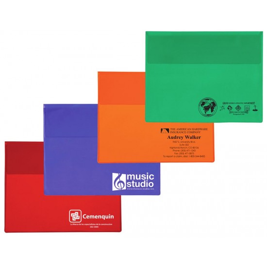 Custom Logo Underarm Portfolio with Translucent Vinyl Colors - 13"x10"