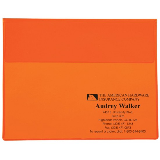 Custom Logo Underarm Portfolio with Translucent Vinyl Colors - 13"x10"