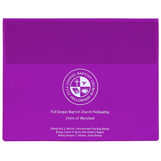 Custom Logo Underarm Portfolio with Translucent Vinyl Colors - 13"x10"