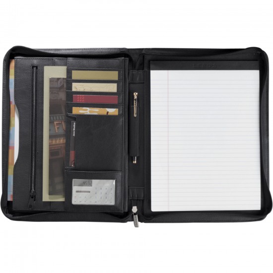 Custom Logo Millennium Leather Zippered Padfolio