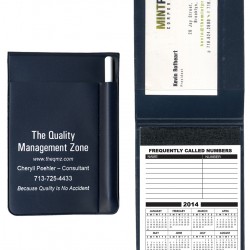 Custom Logo 30 Page Memo Pad & Holder with White Pen