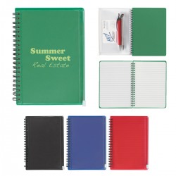 Custom Logo Spiral Notebook with Pouch